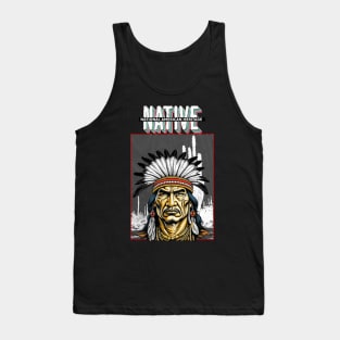 Native American Month Day a Headdress Native Feather Ancient Tank Top